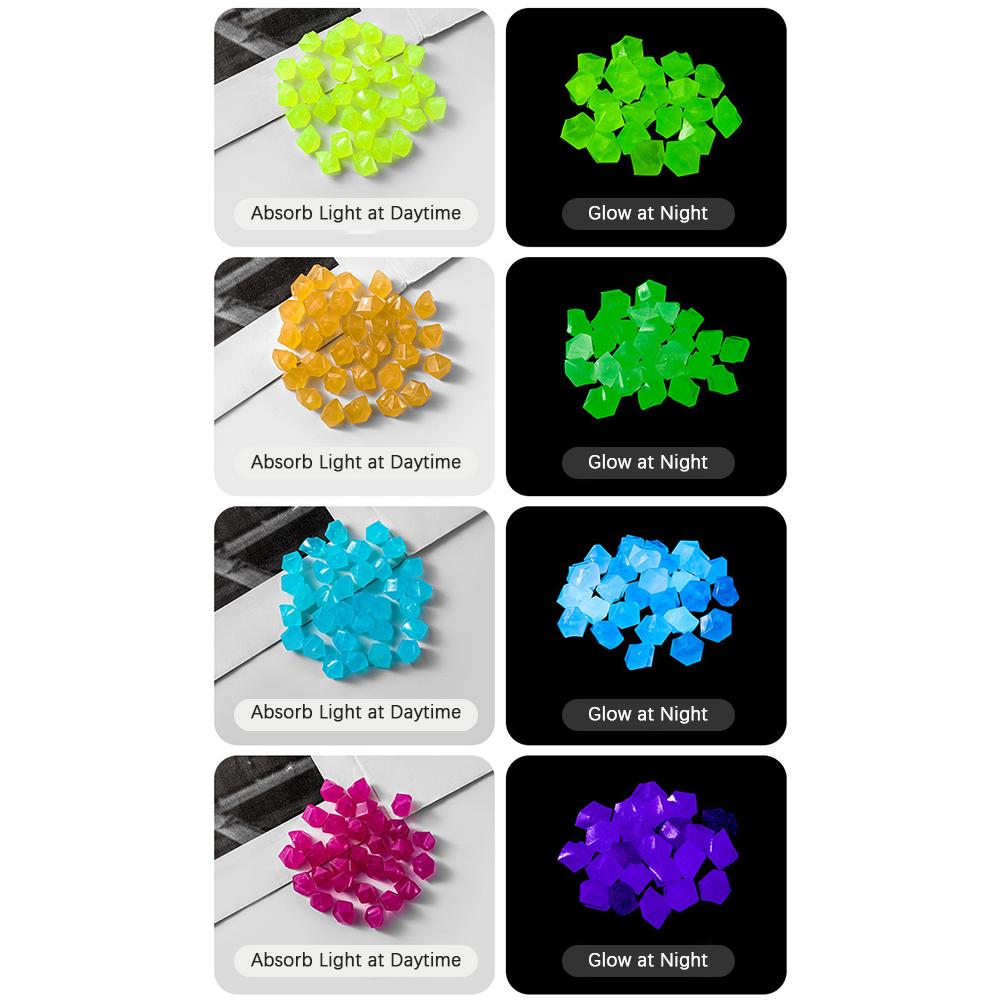 100 Pietre Luminose Per Giardino E Acquario - Ciottoli Di Resina, Colorati, Assorbono Luce E Brillano Al Buio - Foto 8