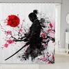 Japanese Wave Shower Curtain Kids Cherry Blossoms Bathroom Shower Curtain Set For Boys Girls Japanese Ukiyoe Theme Home Decor
