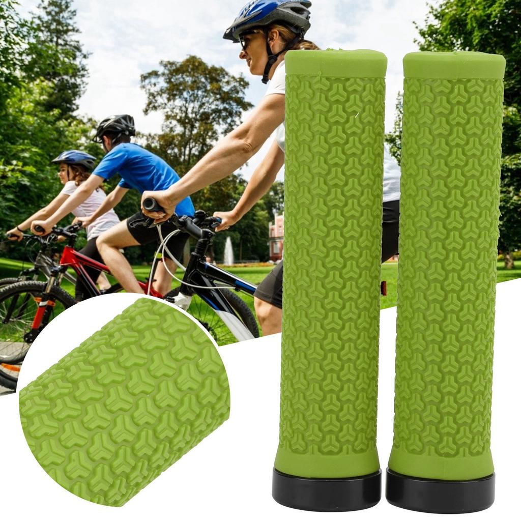 Mountain Bike Handlebar Single Locking Grips Shock Absorbing Rubber Grips