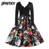 JPNTKY Fashion Autumn Winter Long Sleeve V-Neck Casual Dresses