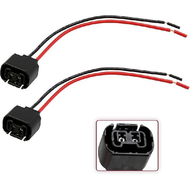 5202 PS24W H16 Female Wire Pigtail Two Harness Fog Light Bulb Connector Plug (PS24W 5202 H16)