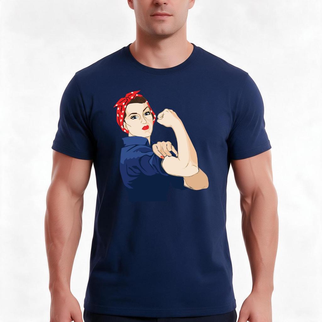 Rosie Riveter Tshirt Summer Casual Cotton Tee Oversized Streetwear Tops Vintage Graphic Print Loose Fit Short Sleeve