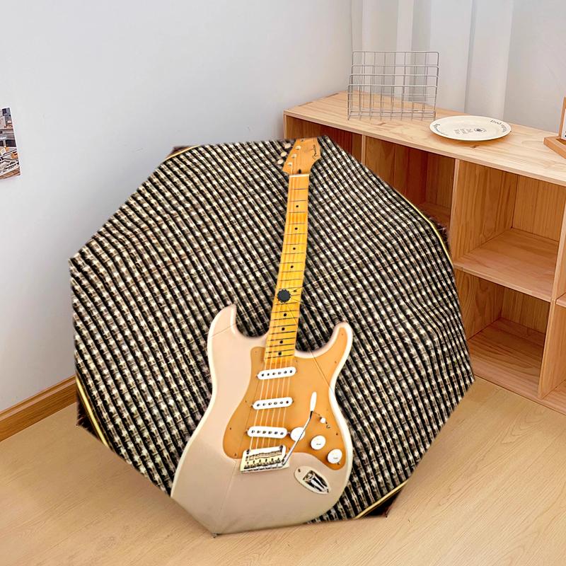 1PC electric guitar Umbrella Portable Folding Umbrella Iron Frame Hole Bone Structure Outdoor Home Umbrella A15
