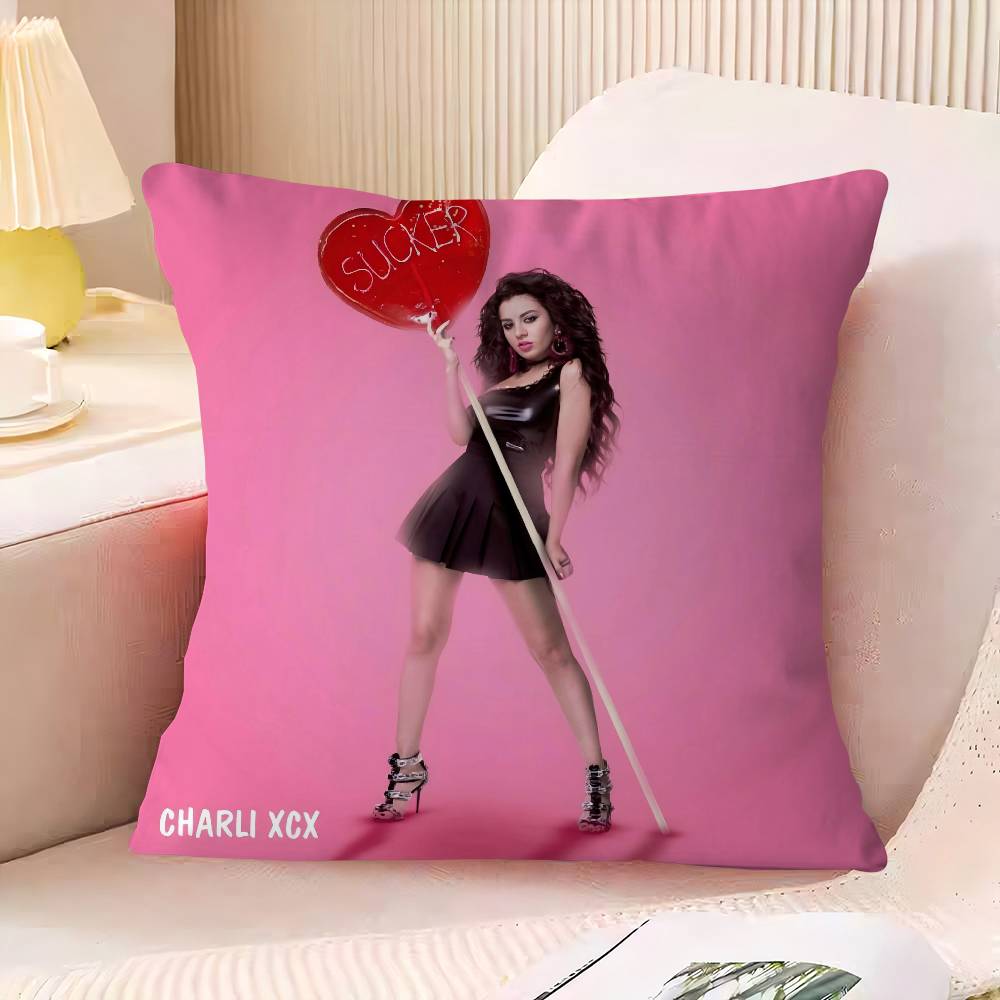 C-Charli X-XCX Pillowcase 45x45cm Cute Pillowcase Living Room Sofa Cushion Cover Bedroom Home Decoration Children's Gift