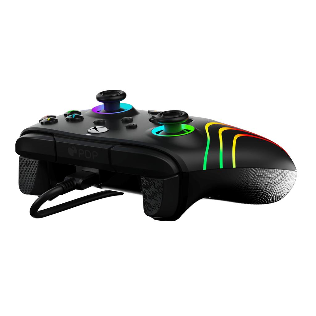 Officially Licensed Xbox PDP by TURTLE BEACH Afterglow Wave LED Wired Controller for Xbox Series and PC Black X/S -