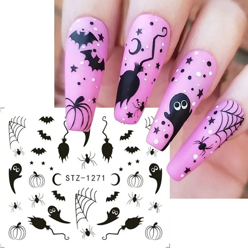 3D Halloween Geist Nagelsticker Mumie Geist Spinnennetz Selbstklebend Glitzer Aufkleber Nagelkunst Slider Aufkleber Maniküre Dekor