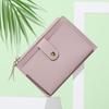 Women Wallet Multi Card Slot Smooth Zipper Faux Leather Small Size Fine Texture Short Wallet for Shopping