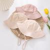 3-12M Children Fisherman's Cap Muslin Cotton Panama for Kids Baby Girl Boy Sun Hat Solid Color UV Bucket Hat Child Outdoor Cap