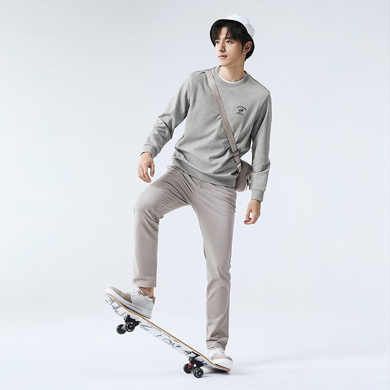 Qipai Men's 5A Antibacterial 2A Anti-mite Round Neck Sweatshirt