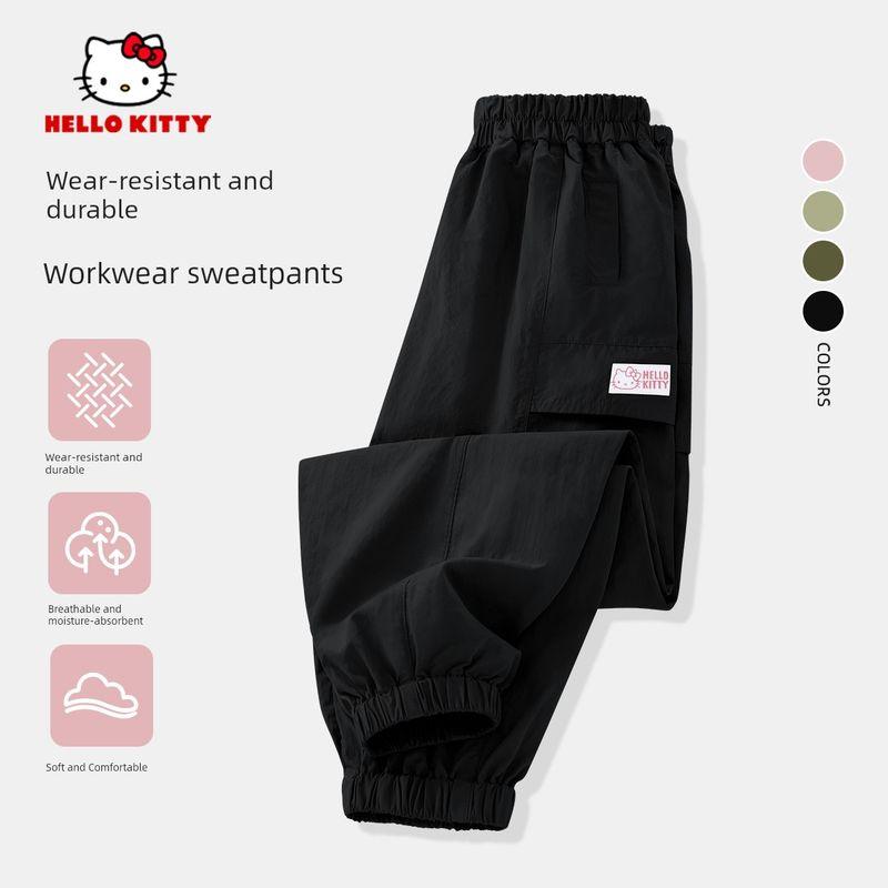 Hello Kitty Girls' Pants Spring and Autumn 2026 New Black Sweatpants Children's Pants Spring Fashion Style