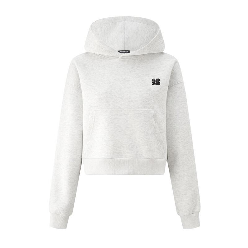 GROUND ZERO Women's Letter Embroidered Short Hooded Sweatshirt