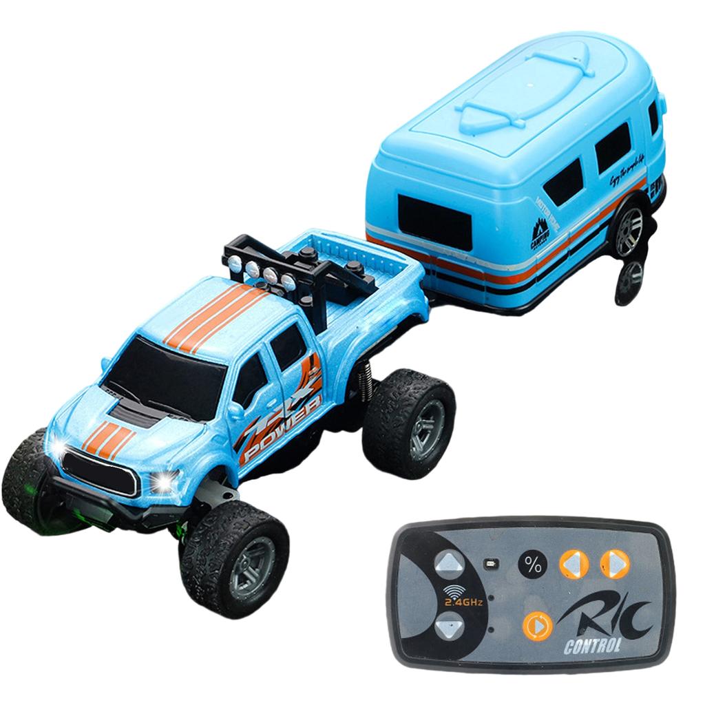 Alloy Remote Control Car Pickup Off-road Vehicle + Trailer Rechargeable Drift Racing Car Children's Car Electric Toy