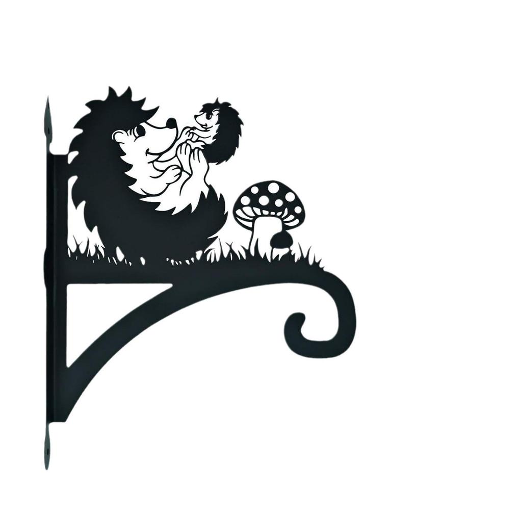 Heavy Duty Iron Hanging Plant & Clothes Hooks with Decorative Gnome Silhouette for Indoor & Outdoor Use