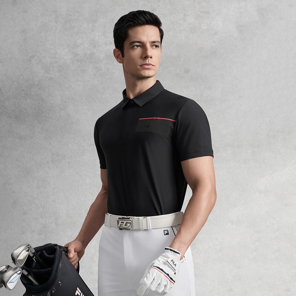 FILA Golf Series Casual Business Everyday Versatile Cool Comfortable Breathable Lightweight Regular Short Sleeve Polo Men tops A11M535126FBK