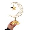 Hollow Metal Star and Crescent Ornament Järn Mellanöstern Dekor för Hem Vardagsrum Entré Skåp Eid Mubarak Festlig