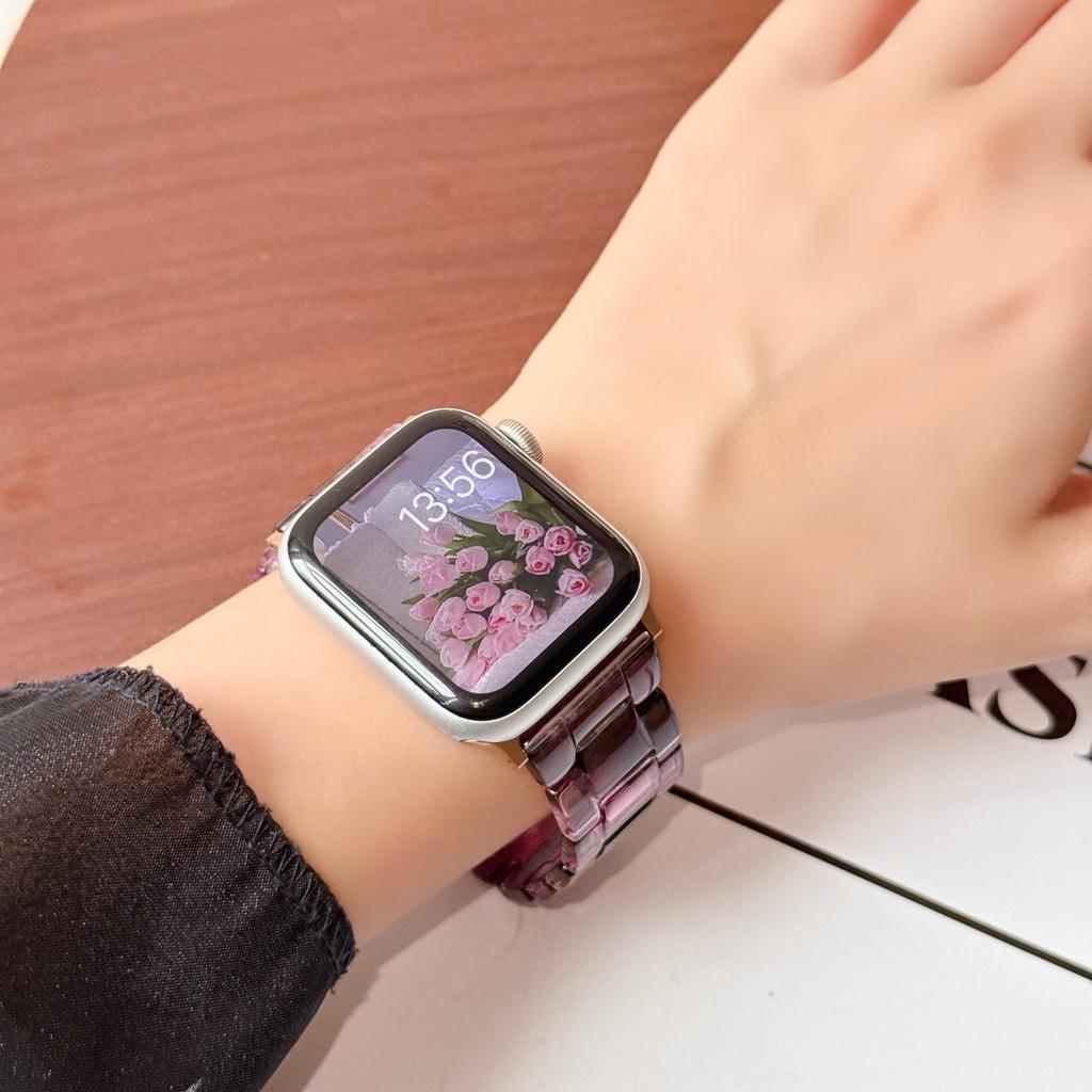 Colorful Lightweight Resin Strap for Apple Watch Ultra 49 46 45 44 42-38mm Elegant Women's Watch Band for Iwatch S11/10/9/8/SE-1