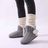 Bebealy Women Plush Cotton Boots With Bow Hairball Ornament Winter Warm Comfortable Boots Indoor Soft Cotton Boots For Women