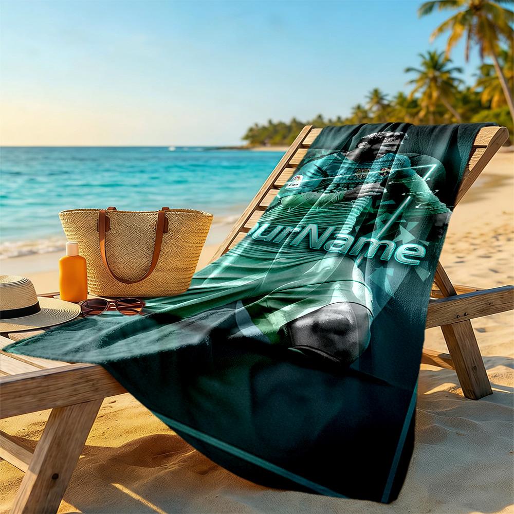 Messi Personalized Name Beach Towel Soft Durable Quick-Dry Suitable for Sports Travel Swimming Yoga Bathroom Beach And Pool