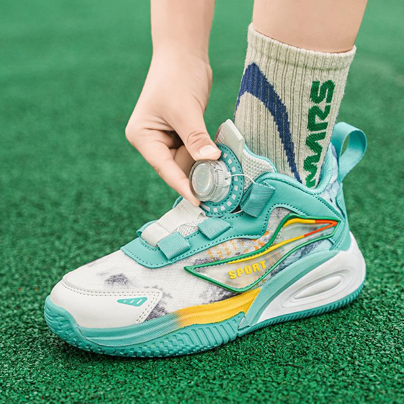 Boys basketball shoes four seasons 2025 new children's casual mesh breathable sports shoes boys non-slip running tide shoes