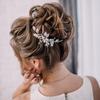 Delicate Pearl Leaves Tiara Wedding Bridesmaid Hair Combs Headpiece Flower Hair Pin Bridal Clips