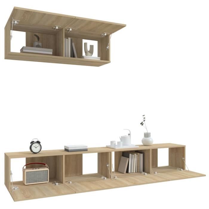 VidaXL Ensemble de meubles TV 3 pcs Chêne sonoma Bois d'ingénierie 3114480