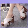 Elegant Suede Women's Sandals With Wedge Heels And High Platform Open Toe Design