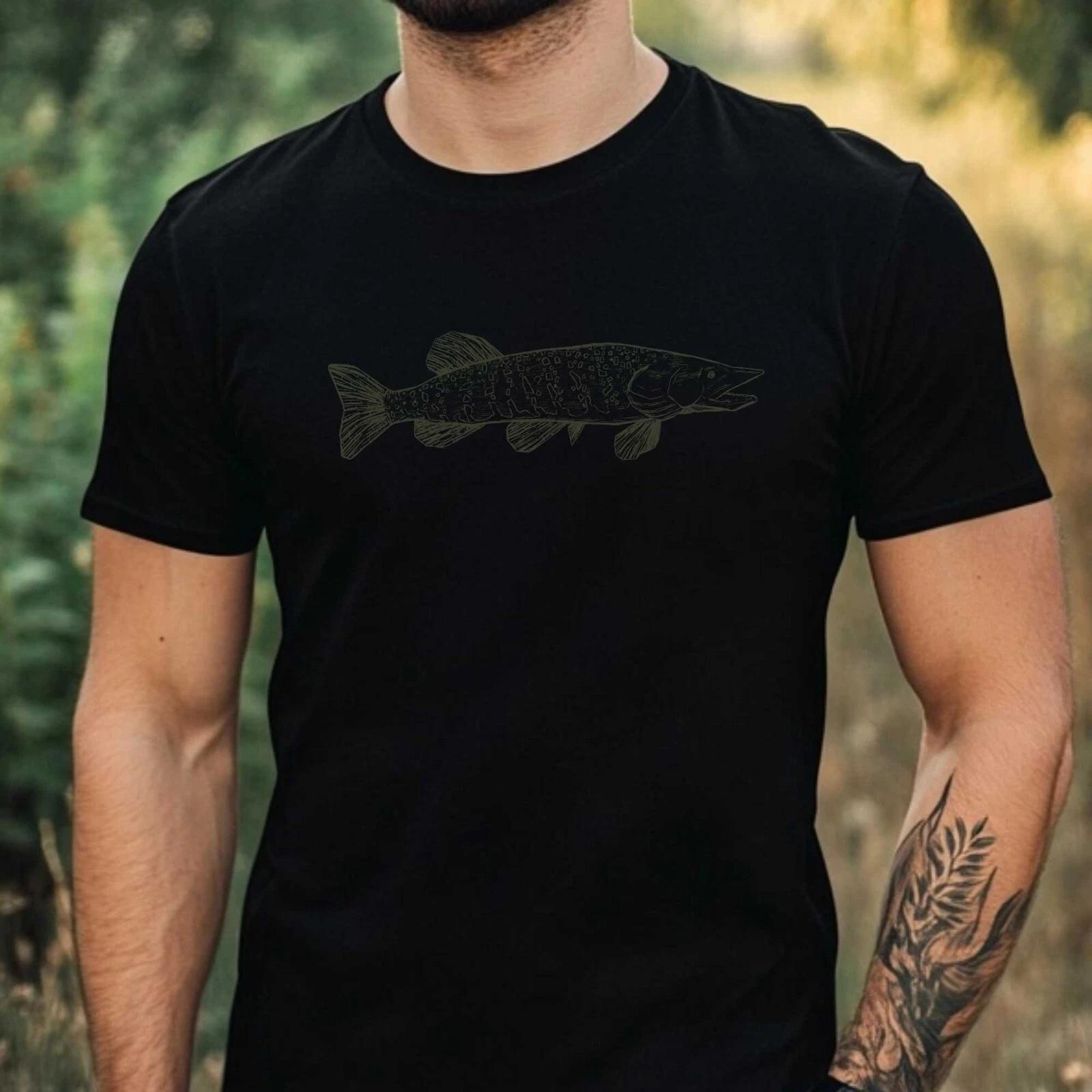 T-Shirt Herren Hecht Motiv Baumwolle Größe XS bis 5XL XL