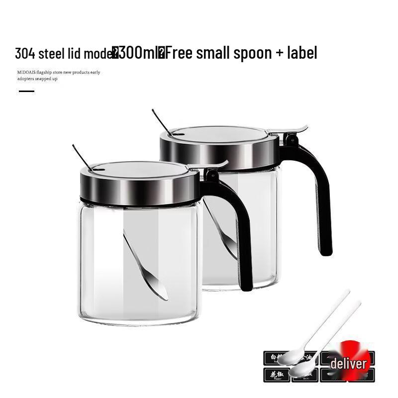 Стеклянные банки для специй с крышками из нержавеющей стали