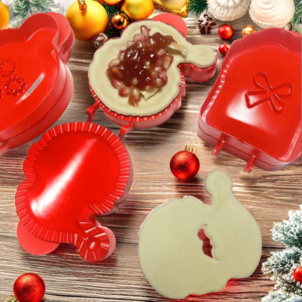 3pcs/Set Plastic Christmas Hand Pie Molds Gift Box Hazelnuts Dough Press Mold Tool  Baking Tool
