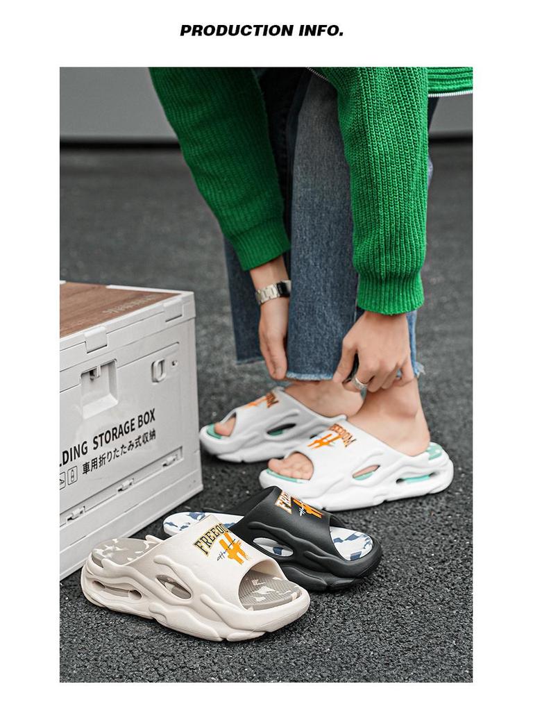 Par Sandaler med tjock sula och höjdökning, Halkfria EVA-flip-flops för inomhusbruk och stranden.