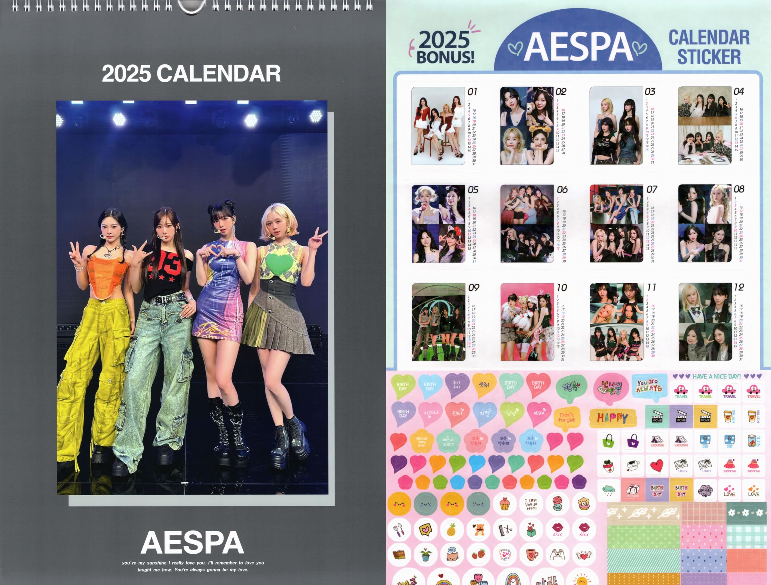 

aespa Goods Большой настенный календарь 2025 Набор наклеек (Рэйва 7) + К-ПОП