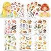 French Pastoral Cartoon Collage Stickers: 8 Sheets for Phone Cases & Notebooks