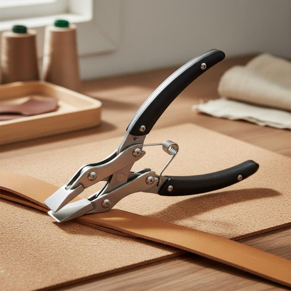 2 Pieces Stainless Steel Flat Jaw Pliers Precision Parallel Jaw Pliers Leather Press Tool Long-Lasting Non-Slip Handle