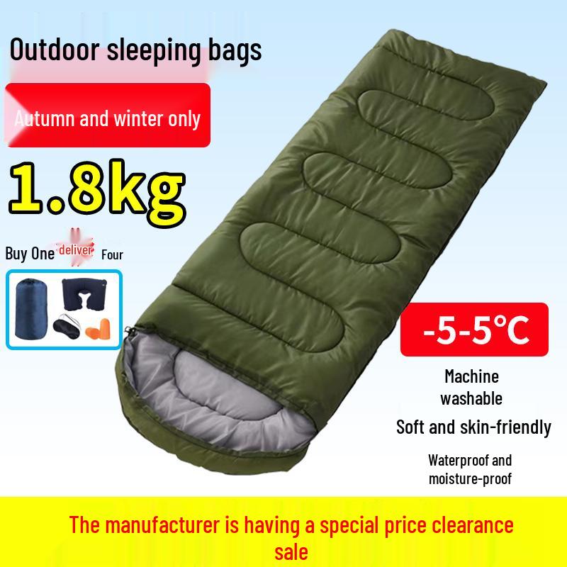 Vier-Jahreszeiten Erwachsenen-Schlafsack: Dick, Kältefest, Perfekt für Outdoor-Wintercamping