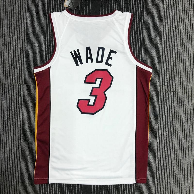 Camisa de Basquete Miami Heat Estampa Personalizada Jovem Adulto Roupa Esportiva de Performance Tecido Respirável de Carvão de Bambu