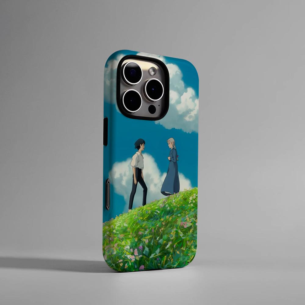 

H-Ходячий замок H Милый чехол для телефона Жесткий ПК Для IPhone 16Promax 16 15 14 13 12 11 Pro Max Plus Глянцевый HD Чехол iPhone13-14