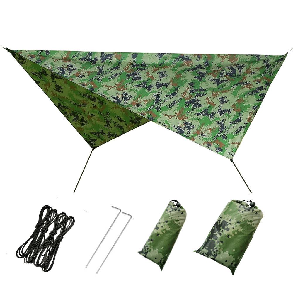 Camouflage Multifunctional Waterproof Sunshade Tent: Lightweight, Moisture-proof Awning & Beach Canopy Ground Sheet.
