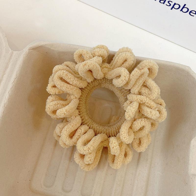 2025 Koreanischer Dongdaemun Flauschiger Haargummi Damen Breitrand Gekräuselt Temperament Haarband