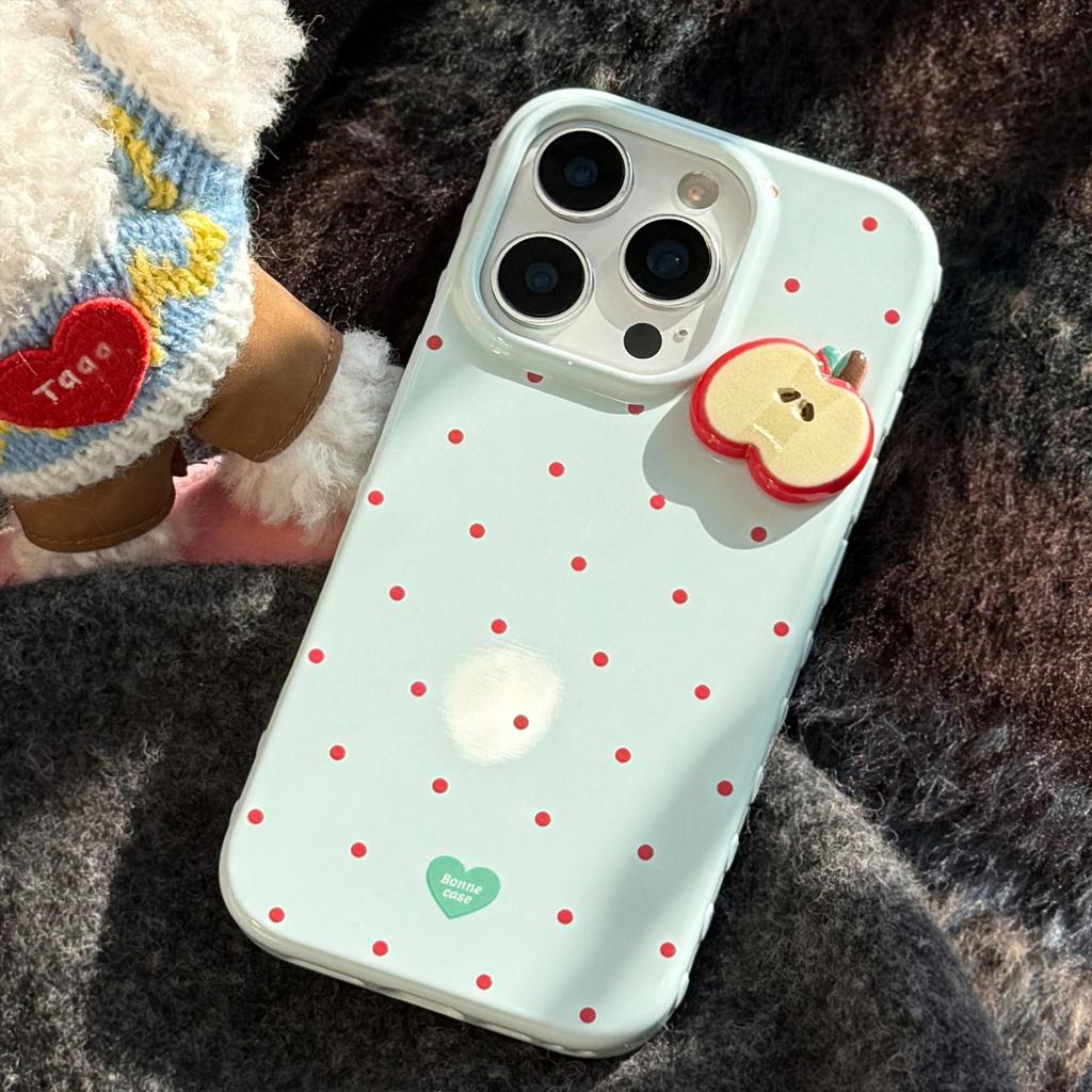 Red Dots Apple 17 Mobile Phone Case Iphone16promax Suitable for 12 Anti-fall 14 Three-dimensional 13 Small Fresh 15