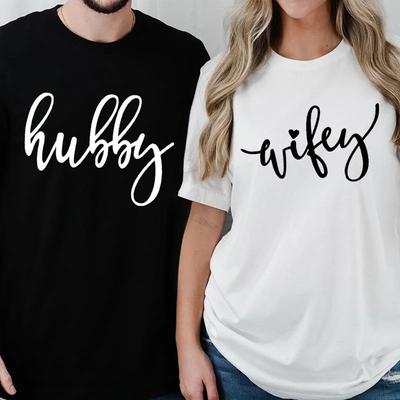 Koszulki Mąż Żona Koszulka na miesiąc miodowy Koszulki Just Married Koszulka zaręczynowa Koszulki ślubne Prezent ślubny Zaręczyny