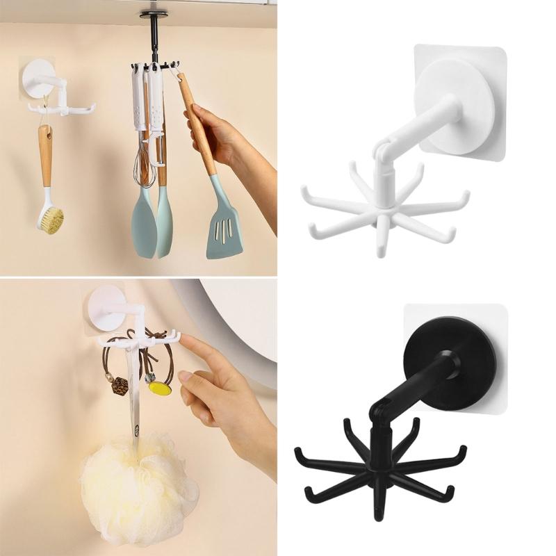 2Pieces Sturdy ABS Materials Lovely Cats Adhesive Hook Waterproof Wall Mounted for Key Hat and Towels in Any Space