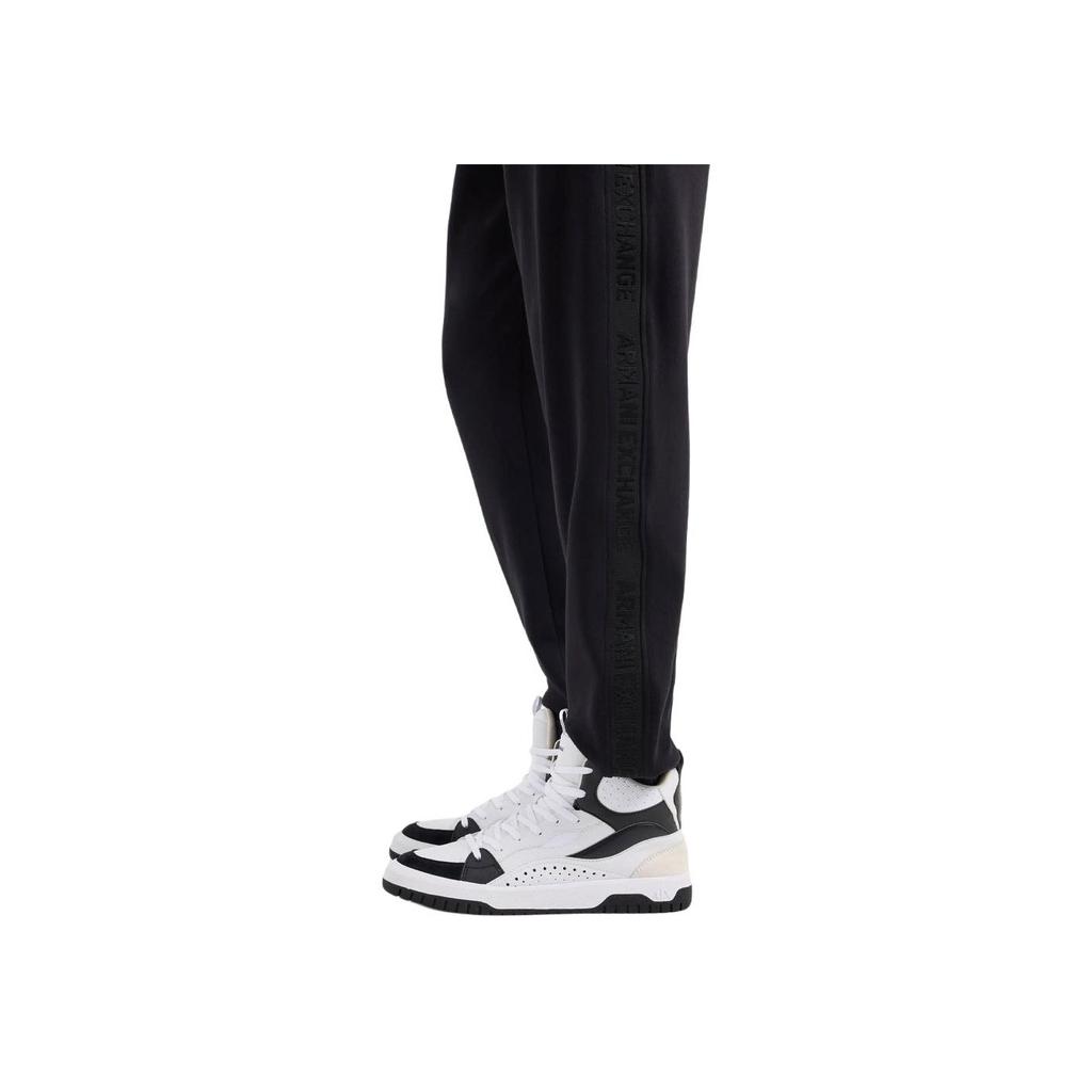Armani Exchange SS24 ASV Series Solid Color Logo Printed Drawstring Loose Fit Jogger Pants Men Bottoms Black 6DZPLC-ZJNNZ-1200