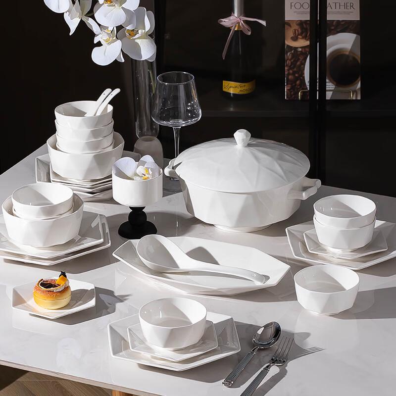 Mo De Lan Ka Minimalist Pure White Ceramic Tableware Collection