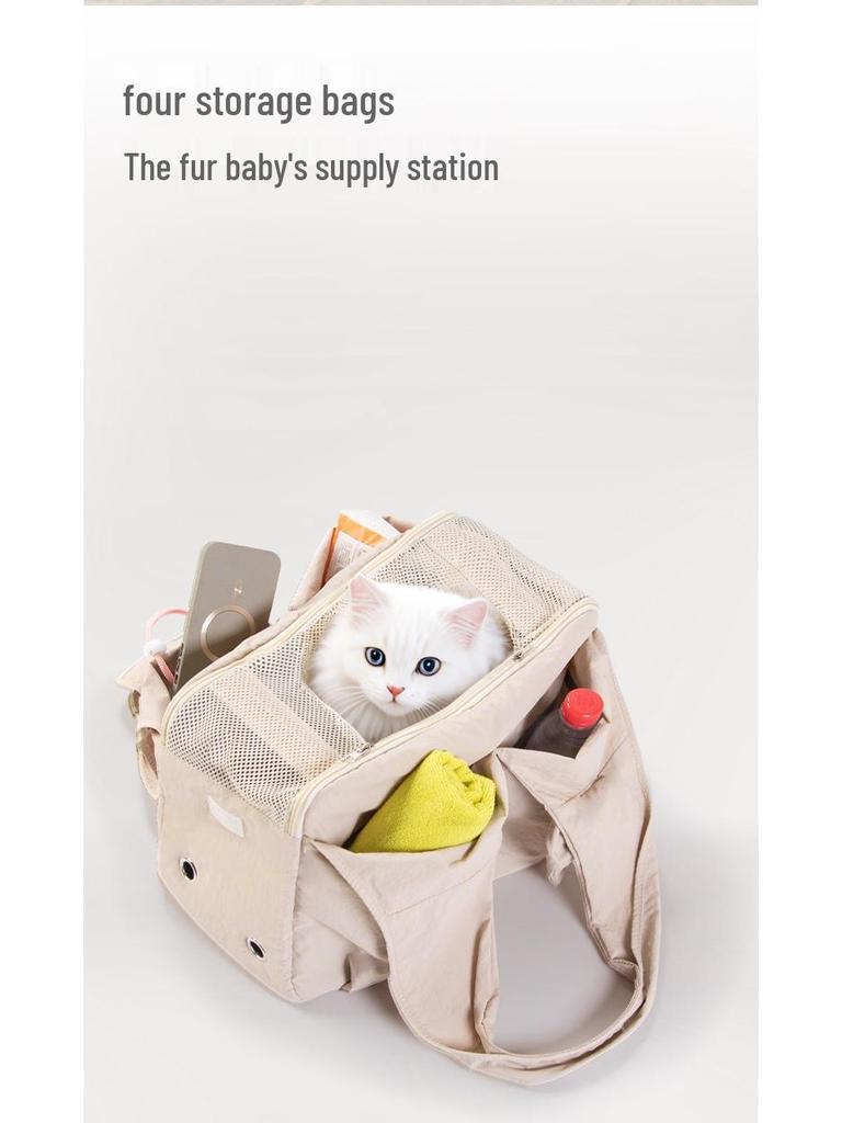 Portable Large Capacity Breathable Pet Backpack for Small Dogs & Cats