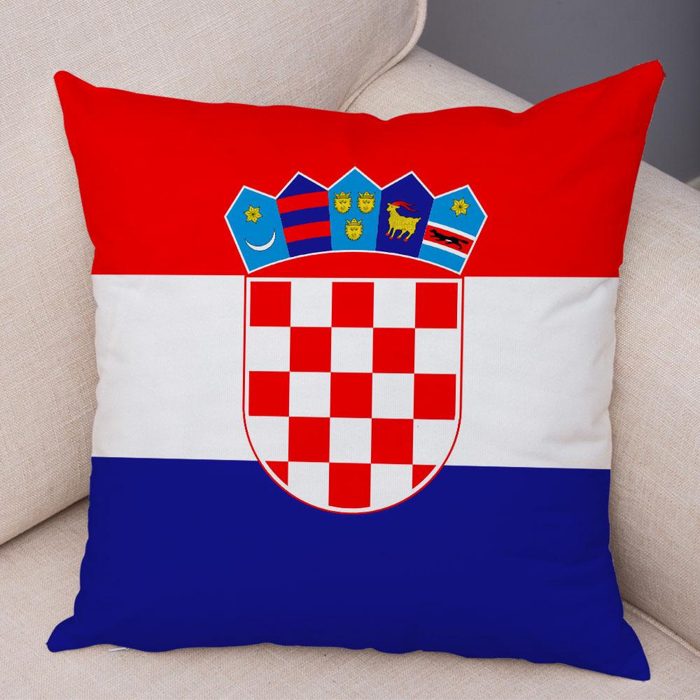 Style National Flag Cushion Cover for Sofa Home Car Decor Geometric Print Pillowcase Super Soft Plush Pillow Case Xcm