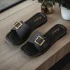 Women's Flat Slippers Outside Summer New Square Buckle Slippers Women Wear Non Slip Fashion Flower Bow Cool Slippers
