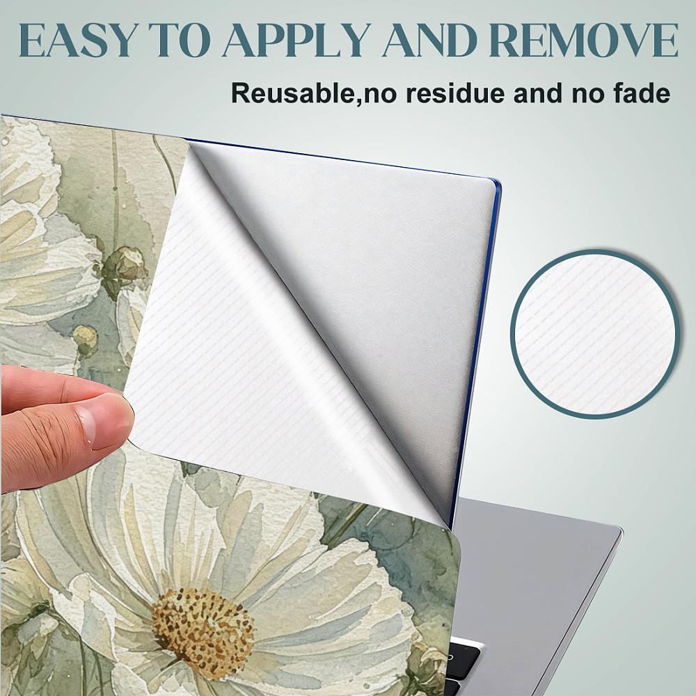 PVC Sticker for Laptop Flower 90~270x120~380mm 3pcs/set