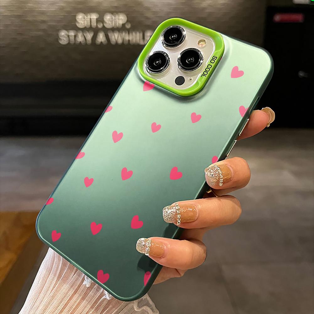Pink Love Heart Couple IMD Phone Case For iPhone 17 15 Pro Max Cases iPhone 11 12 13 ProMax 14 16 Plus 7 XS XR Shockproof Funda