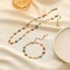 Stainless Steel Daisy Flower Bracelet Necklace for Women Girl Candy Color Sunflower Waterproof Non Fading Jewelry