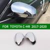 For TOYOTA C-HR 2017- Car Rearview Mirror Cover Trim, CHR Accessories Chrome Silver Side Turn Signal Mirror Covers 2018